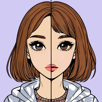 split realistic girl