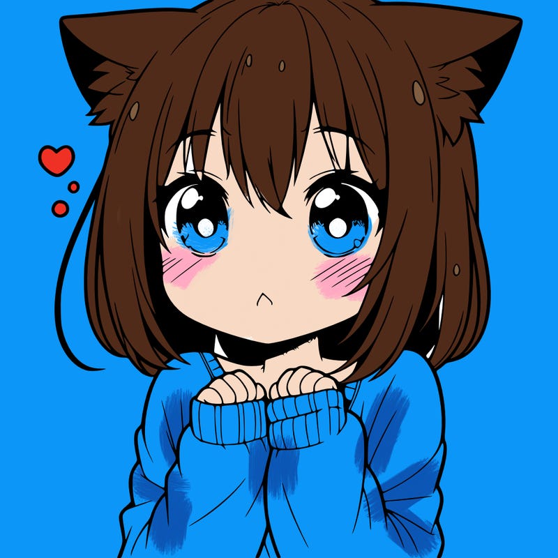 shy anime catgirl