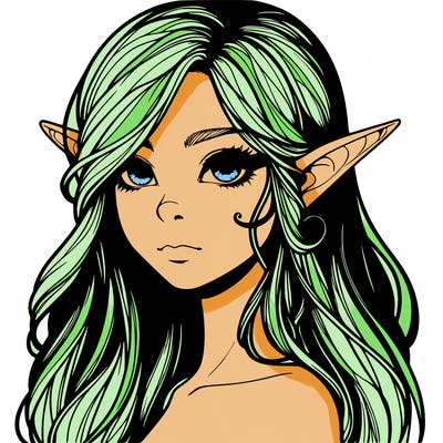 elf girl realistic dark fantasy