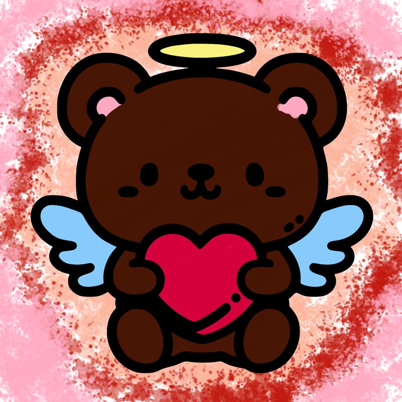 bear with wings and a heart