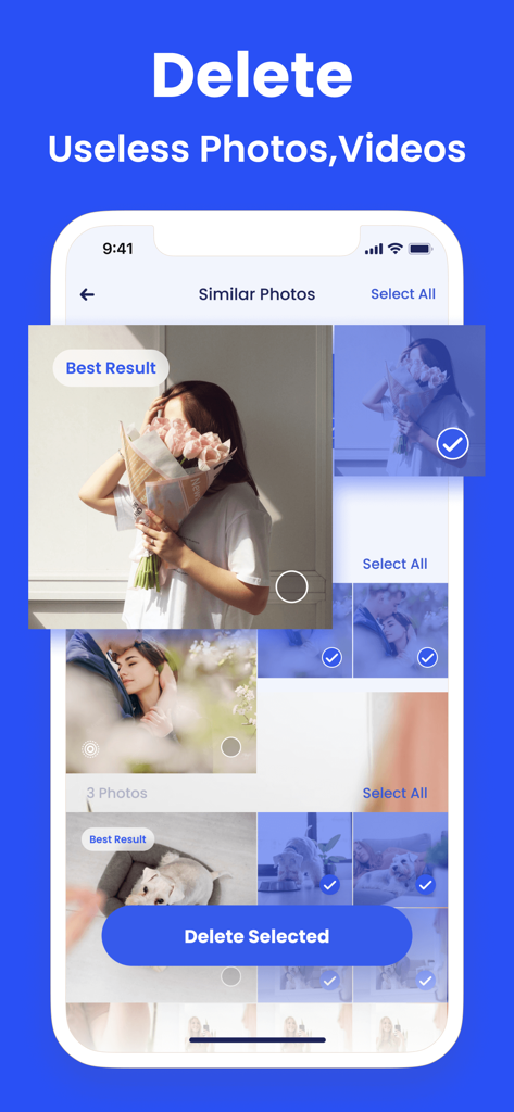 Clean Master: Clean Storage - Interfaz de la aplicación Clean Master mostrando la función de eliminación de fotos similares para liberar almacenamiento