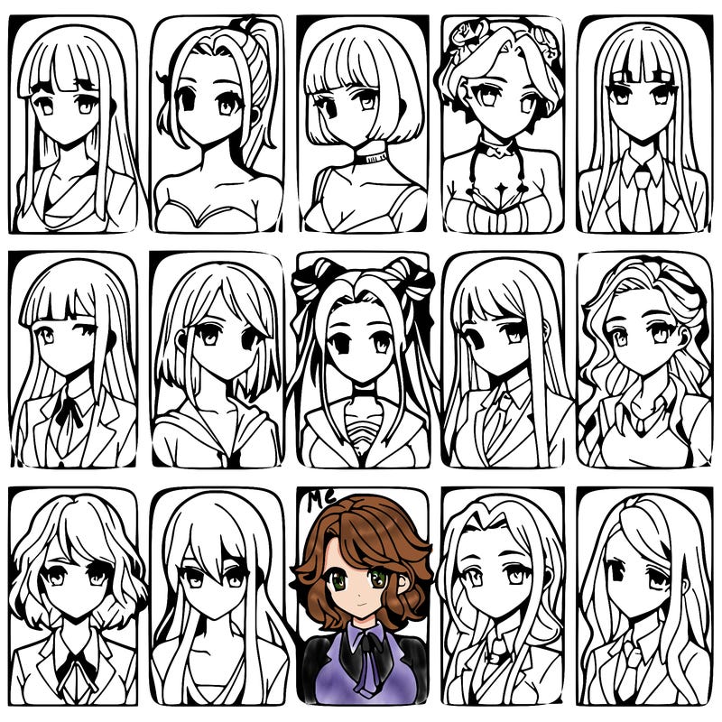 girls that look diffrent anime