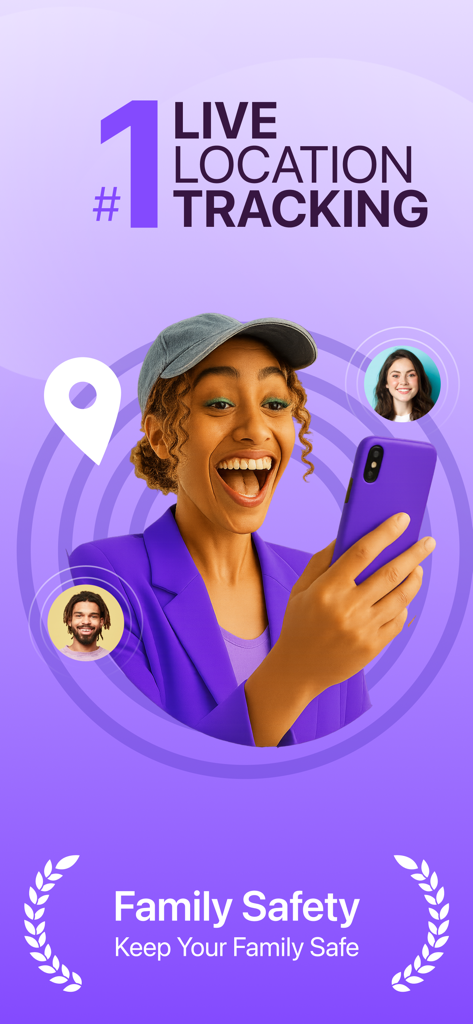 Geofin: Family Location - A woman using the Geofin app for live family location tracking and safety