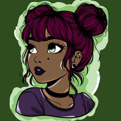 realistic girl with spacebuns