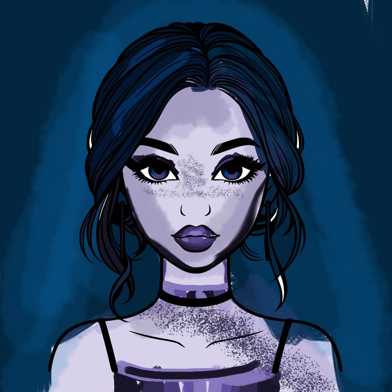 realistic girl with makeup on