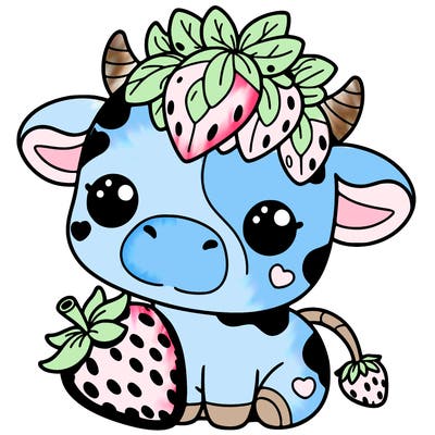 cute strawberry cow