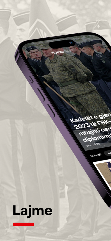 IndeksOnline - IndeksOnline app interface displaying news in Albanian language