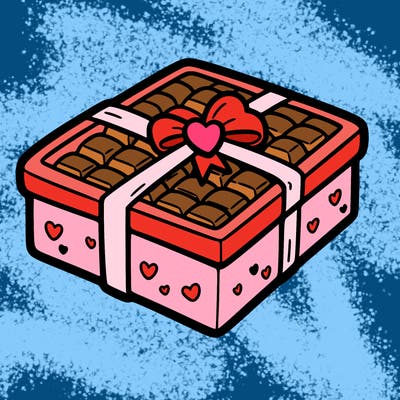 a box of chocolate for valentines day