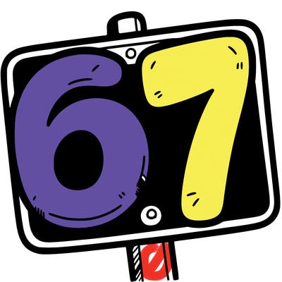 a sign that says 6 7