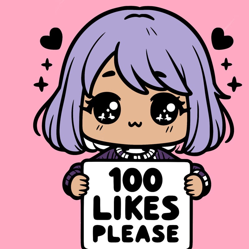 cute girl holding a sign saying 100 likes please