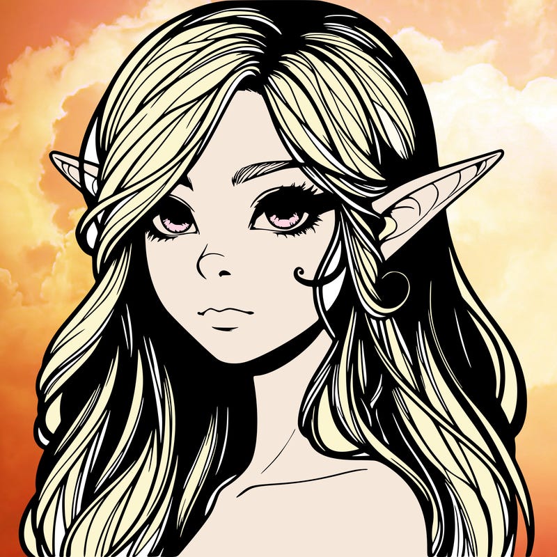 elf girl realistic dark fantasy