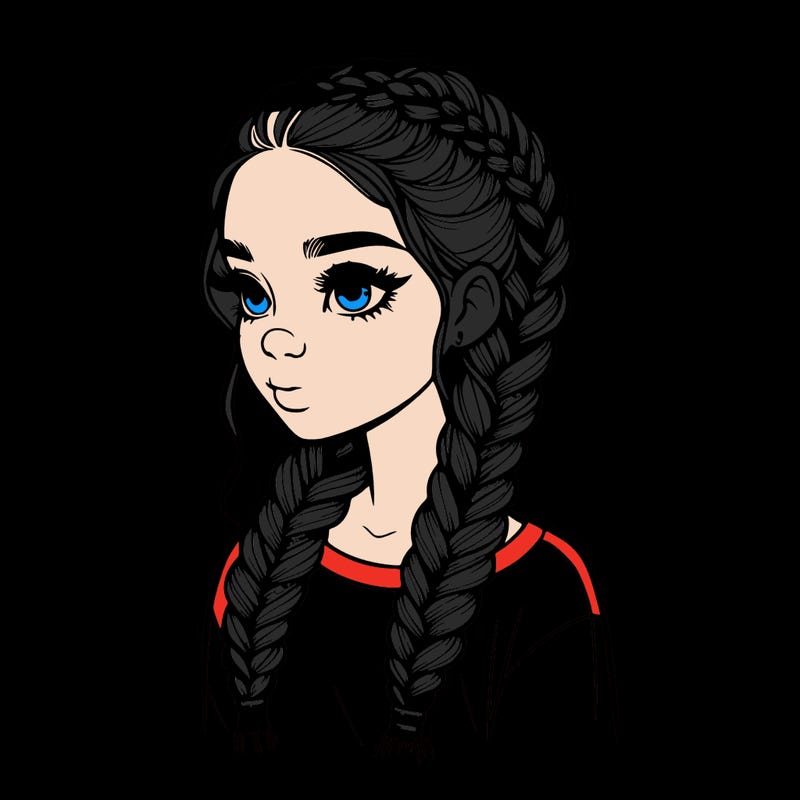 realistic girl with braids