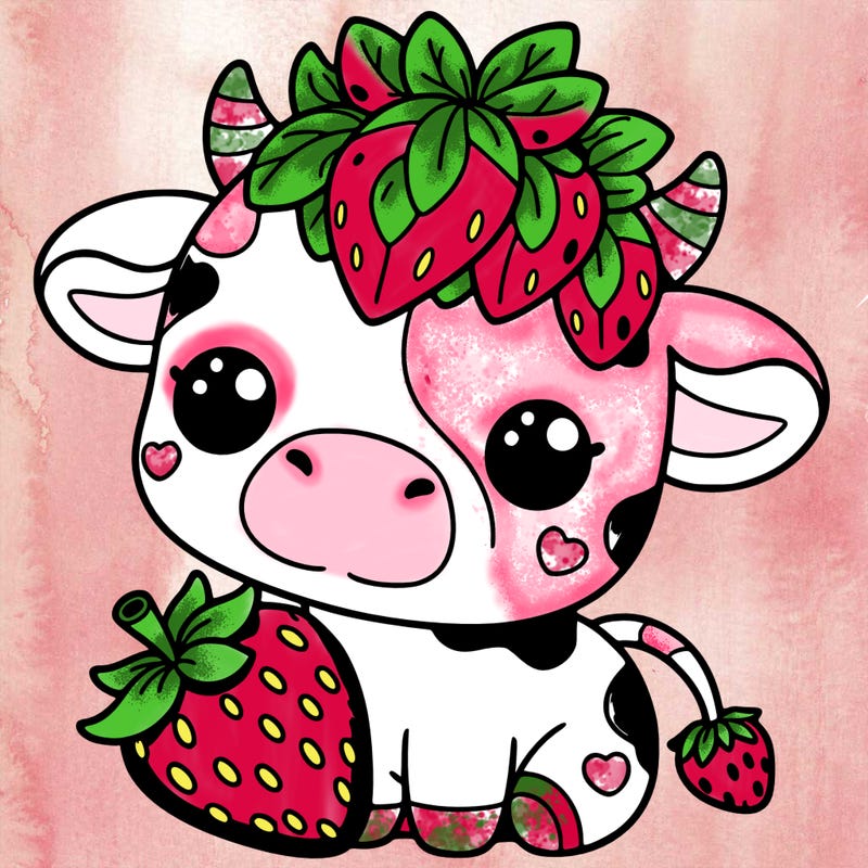 cute strawberry cow