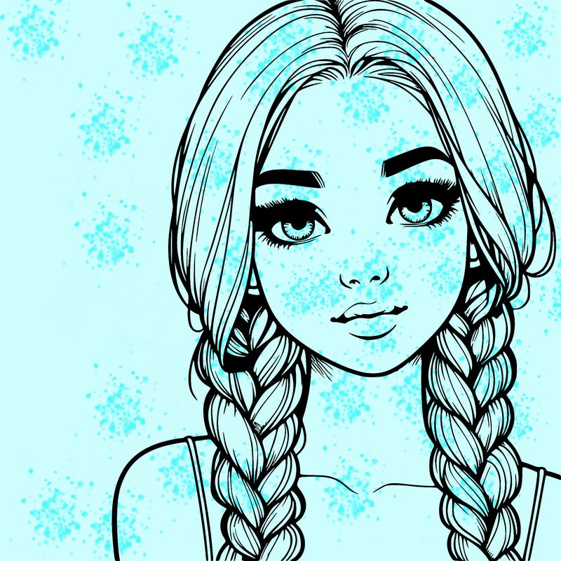 realistic girl with braids