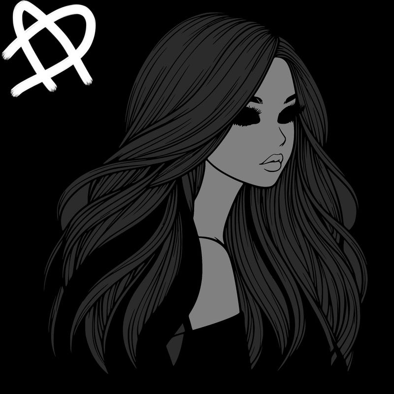 realistic girl with long realistic hair