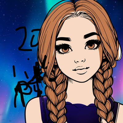 realistic girl with braids