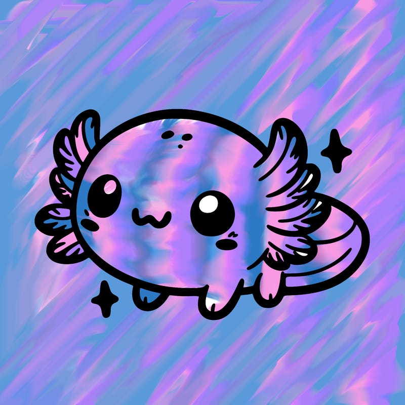 cute easy baby axolotl