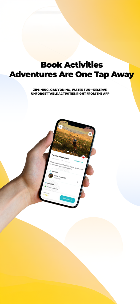 A smartphone displaying the activity booking screen of the Discover Jordan travel app