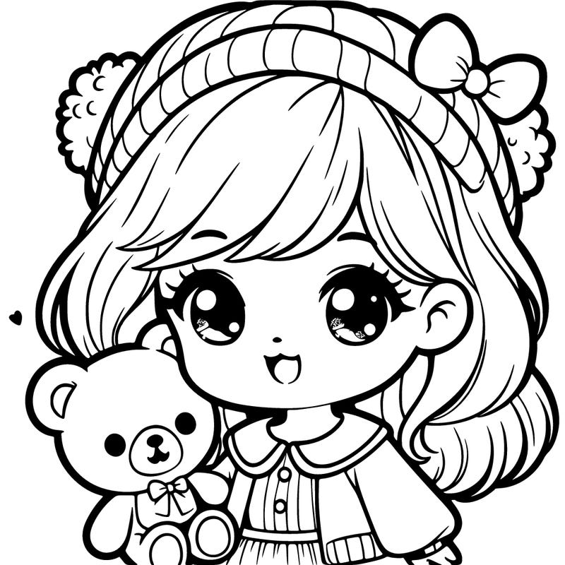 cute girl with teddy bear