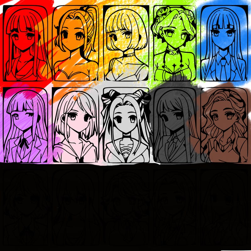 girls that look diffrent anime