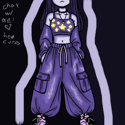girl in a crop top and baggy pants