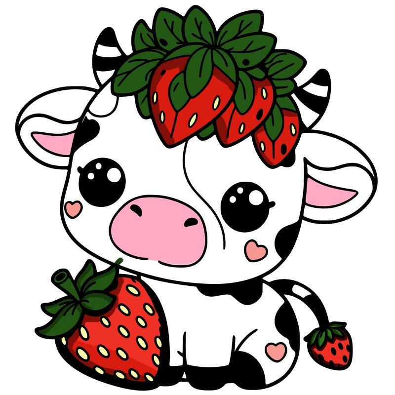 cute strawberry cow