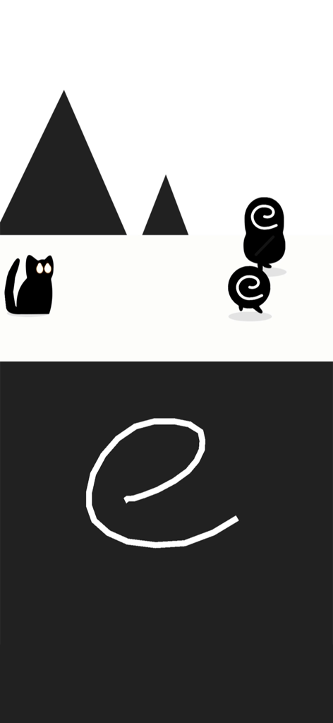 A black cat in Divineko casting a spell by drawing a spiral shape to defeat enemies