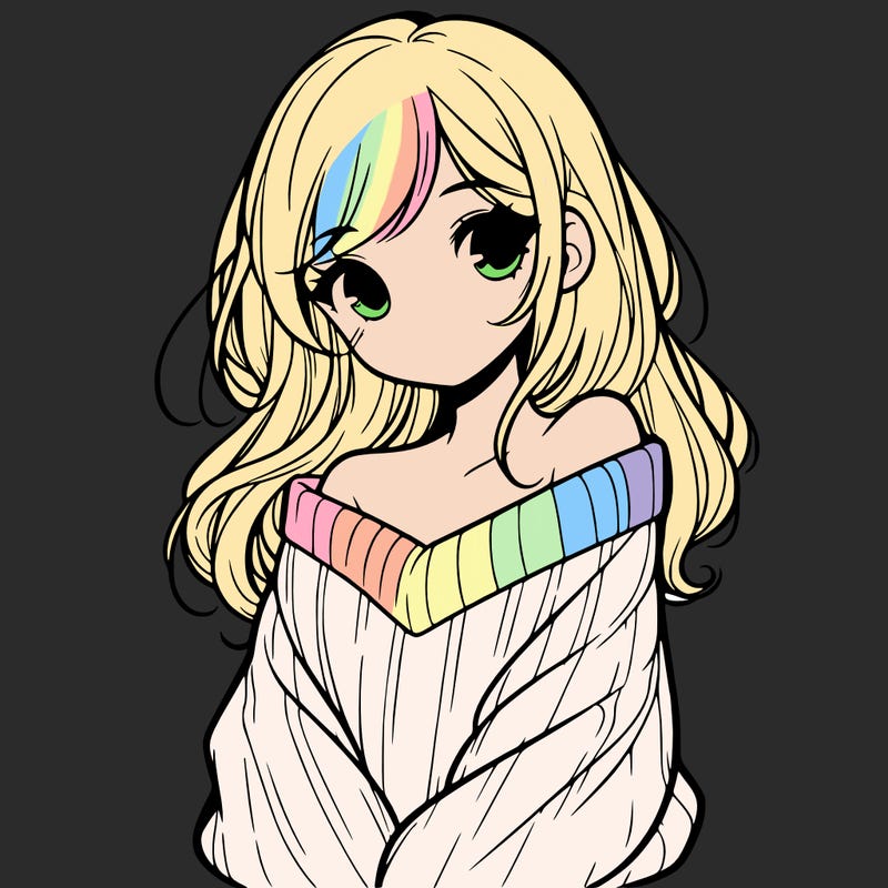 shy pretty girl wearing a sweater that is falling off one shoulder portrait