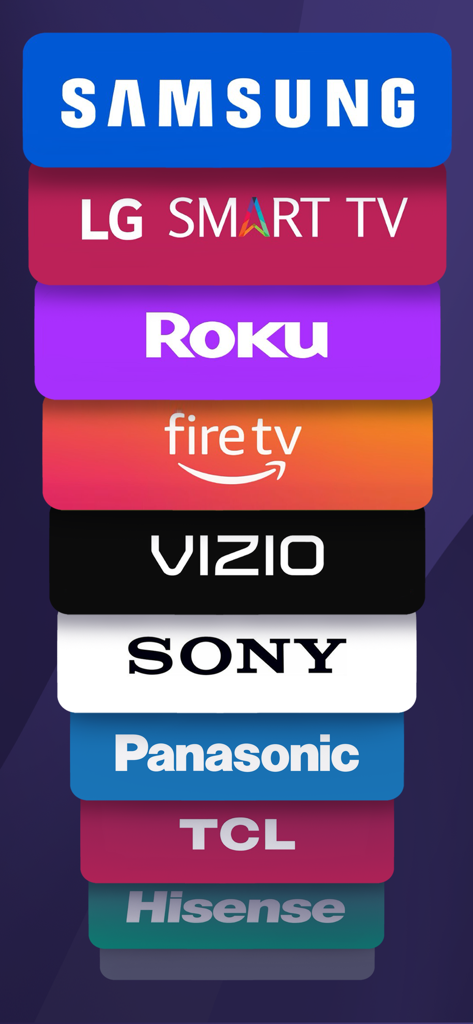iRemote: Remote Control for TV - List of smart TV brands compatible with iRemote universal remote including Samsung LG Roku and Fire TV