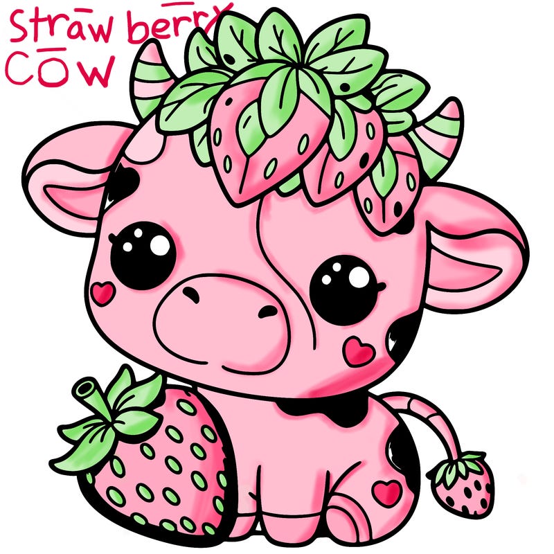 cute strawberry cow