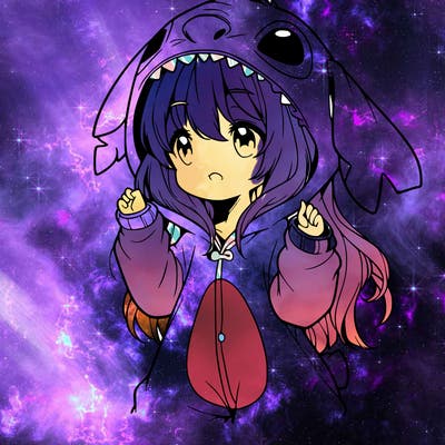 anime girl in a stitch onsie