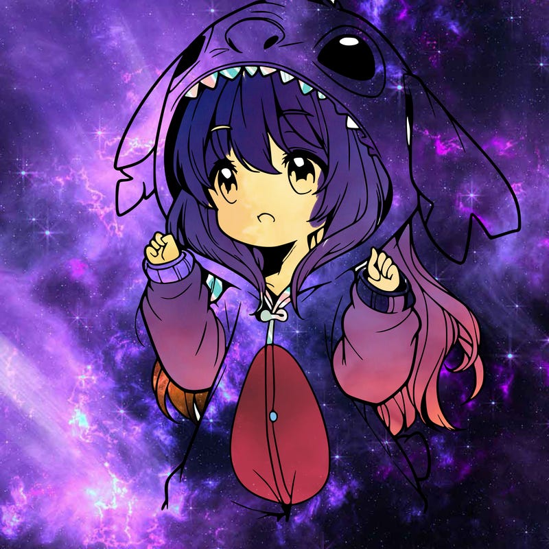 anime girl in a stitch onsie