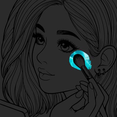 a realistic girl doing her makeup