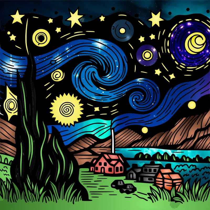 starry night van gogh realistic