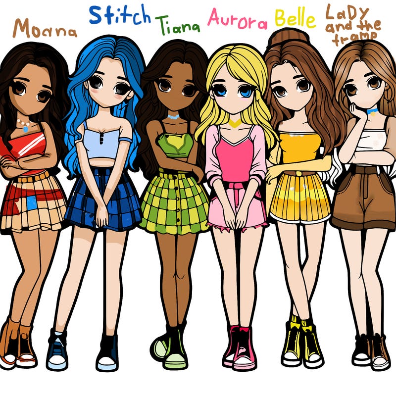 a group of girls realistic