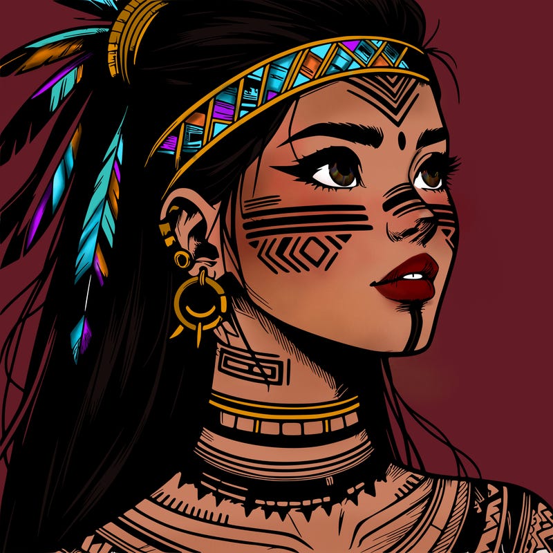 realistic tribal manga woman