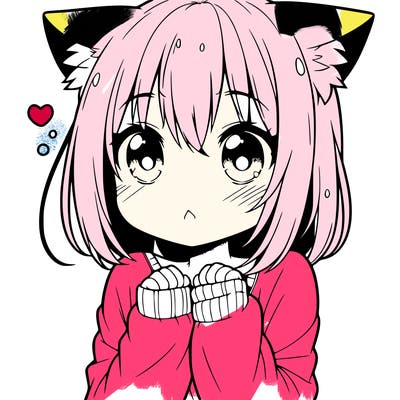 shy anime catgirl
