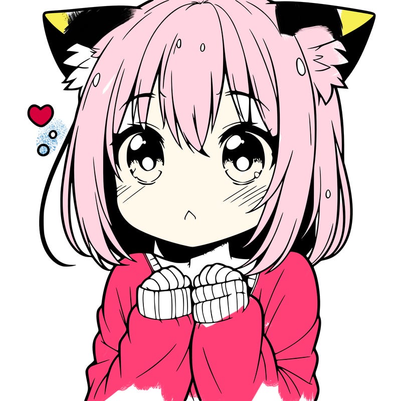 shy anime catgirl