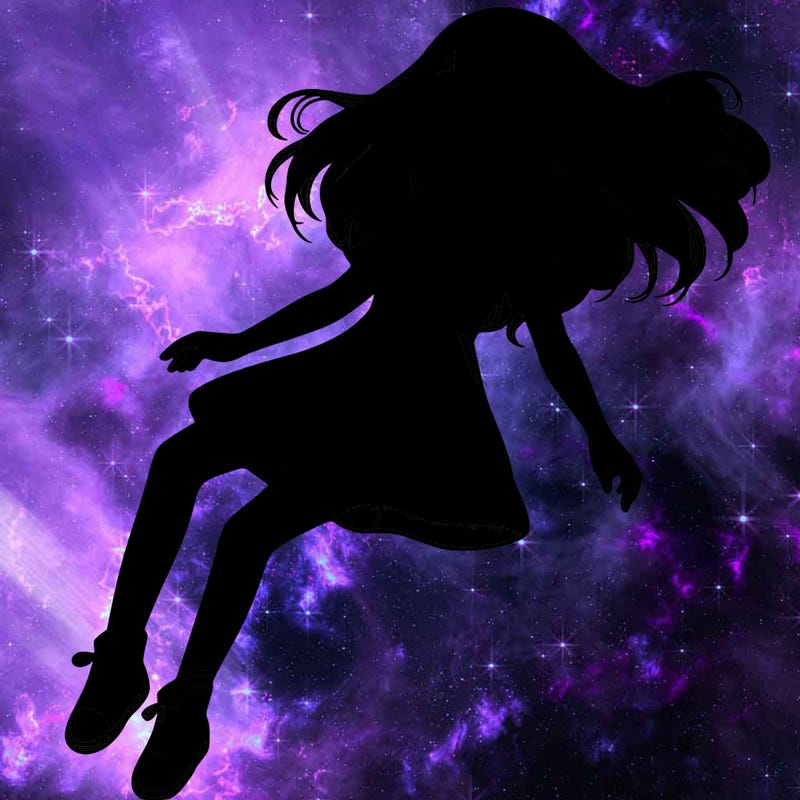 realistic girl floating