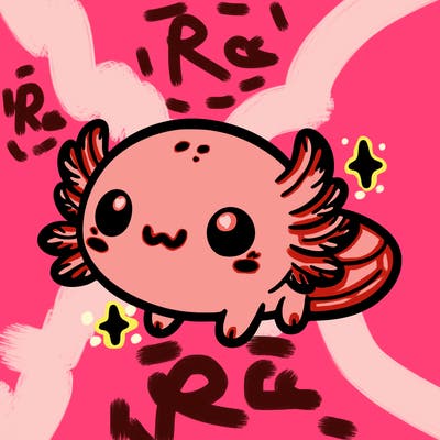 cute easy baby axolotl