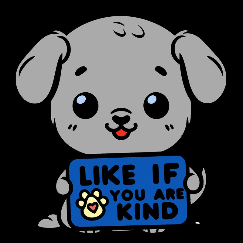 make a sign that says like if you are kind with a cute little dog
