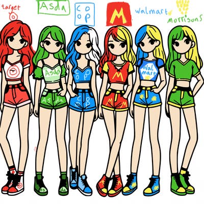a group of girls wearing crop tops and shorts