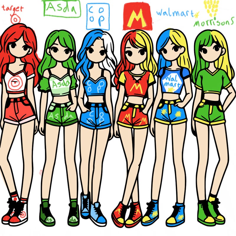 a group of girls wearing crop tops and shorts
