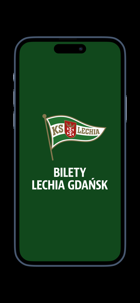 Bilety Lechia Gdańsk - Schermata di avvio dell'app Bilety Lechia Gdansk con il logo ufficiale del club e il titolo