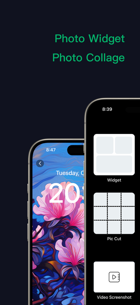 Panostory Pro - Panostory Pro app interface displaying photo widget pic cut and video screenshot features on an iPhone