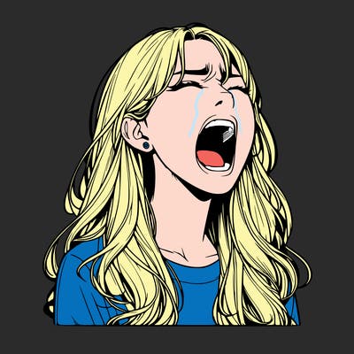 screaming realistic, girl