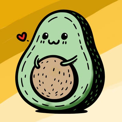 an avocado hugging an avocado