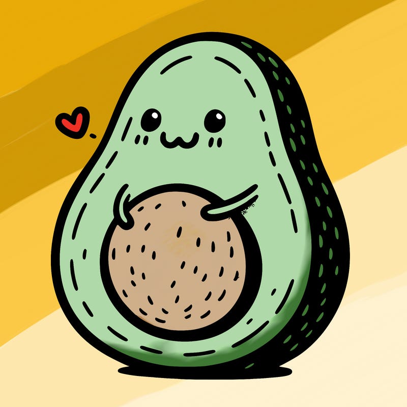 an avocado hugging an avocado