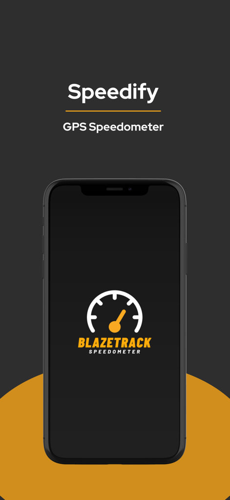 GPS Speedometer MPH - Speedify - Speedify GPS Speedometer app splash screen with digital gauge logo on an iPhone