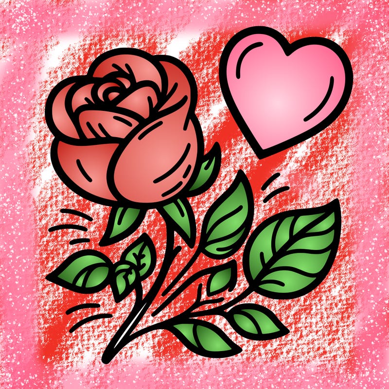 rose and heart